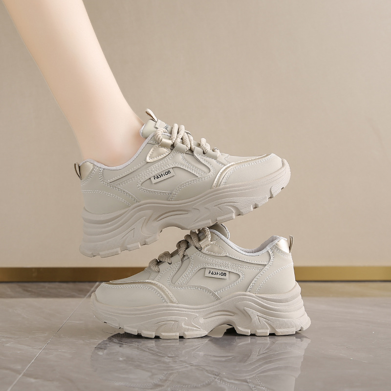 Running Shoes Women - Chaussures basses en cuir pour femmes,