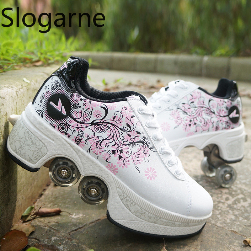 Running Shoes Men - Femmes 4 roues déformation patins à