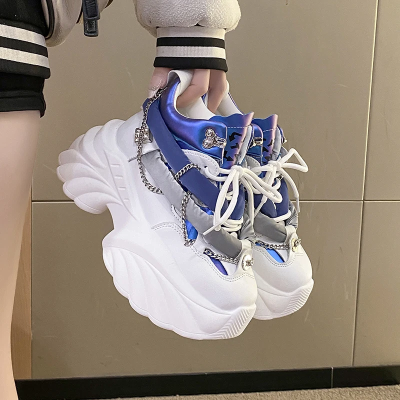 Running Shoes Women - Baskets compensées Kawaii pour femmes, chaussures