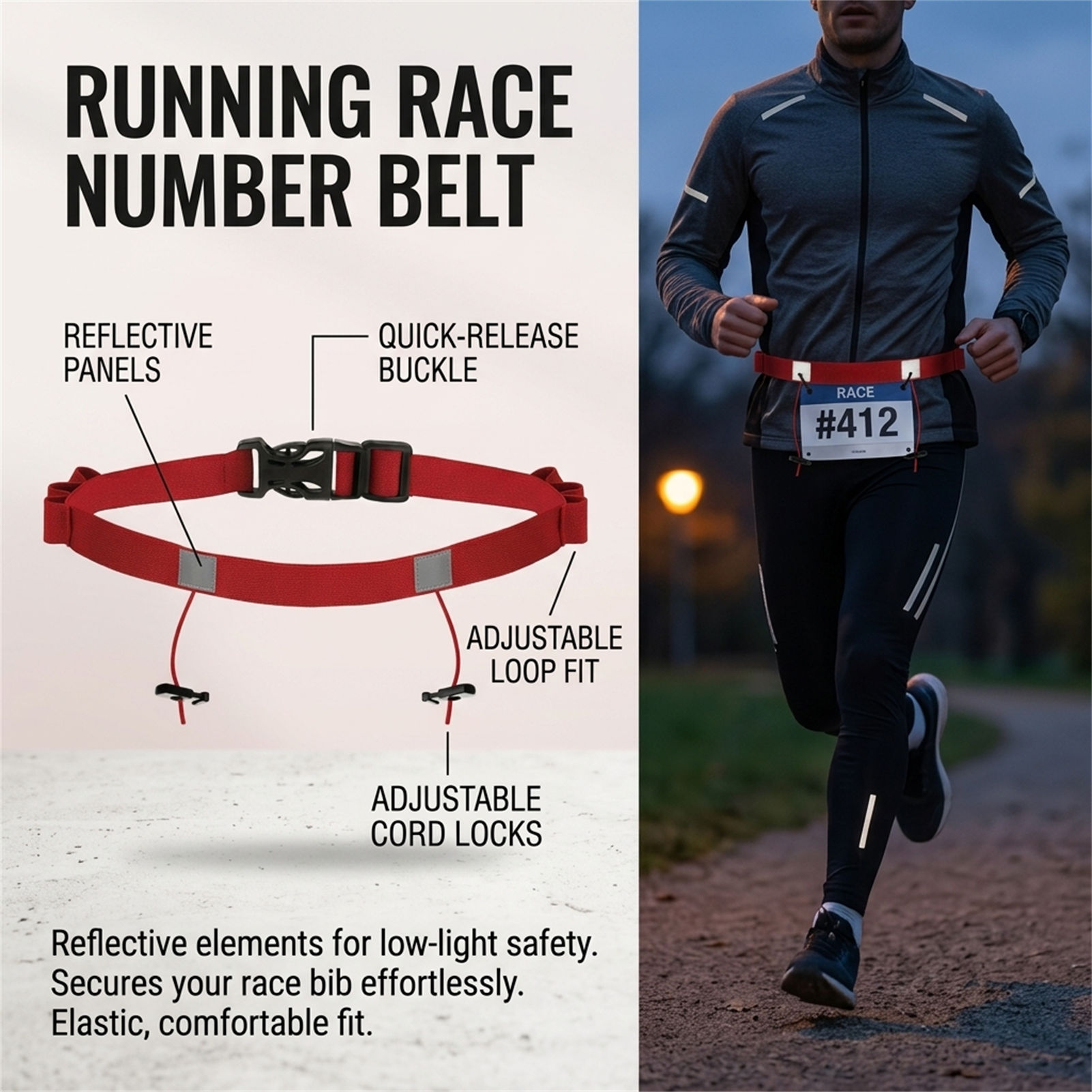 Ceinture de course réfléchissa - Race Bib avis et prix